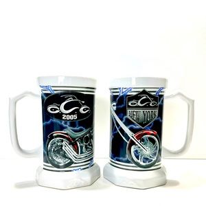OCC ORANGE COUNTY CHOPPERS SET OF 2 LARGE BEER STEIN MUGS